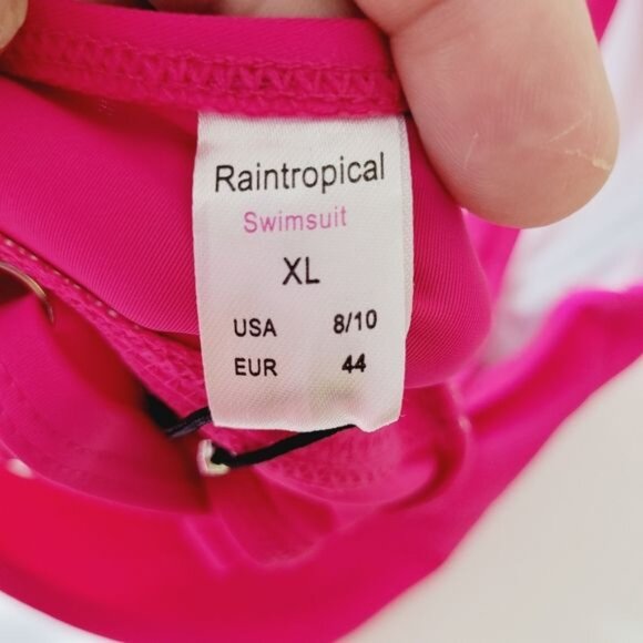 Rain tropical Hot Pink Brazilian Padded Bikini Top NEW Size XL - Picture 4 of 6
